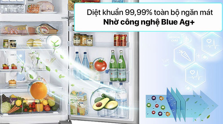 Kháng khuẩn Ag+ diệt 99% vi khuẩn cũng như nấm mốc