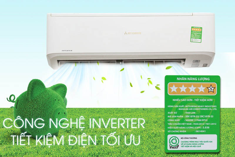 Máy lạnh Mitsubishi Heavy SRK18YYP-W5 Inverter tiết kiệm điện