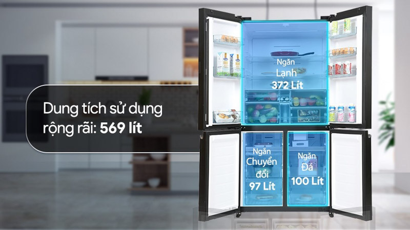 Dung tích sử dụng Tủ Lạnh Hitachi R-WB640PGV1
