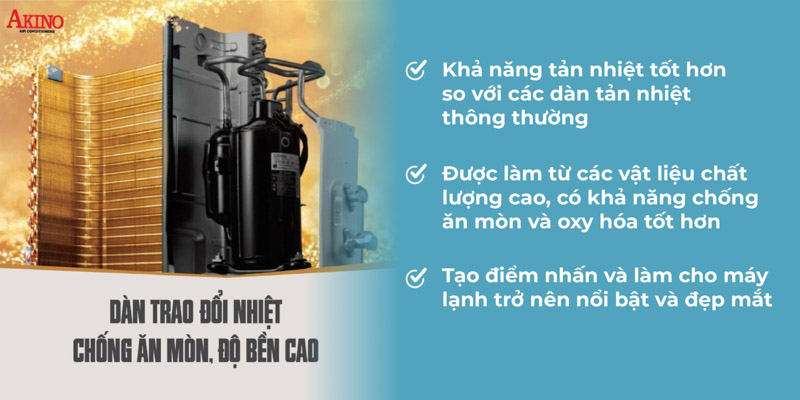 dàn tản nhiệt mạ vàng chống ăn mòn