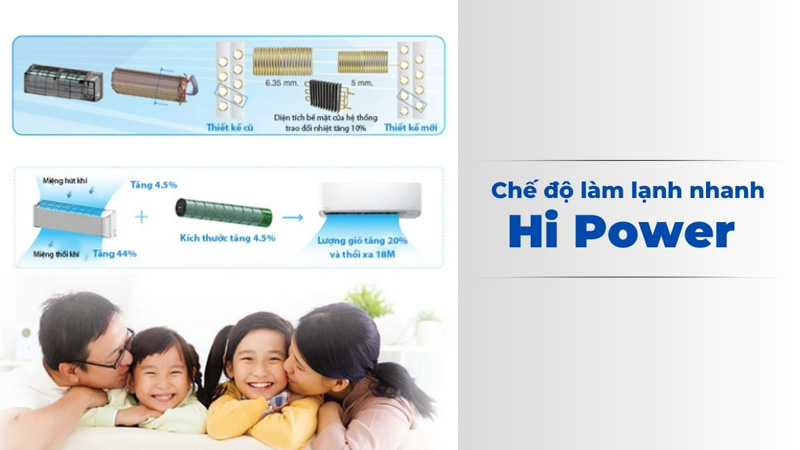 Chế độ Hi-Power giúp làm lạnh nhanh không gian