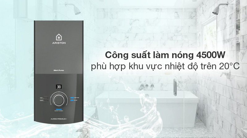 Máy Nước Nóng Ariston Aures Premium+ 4.5P làm nóng vượt trội