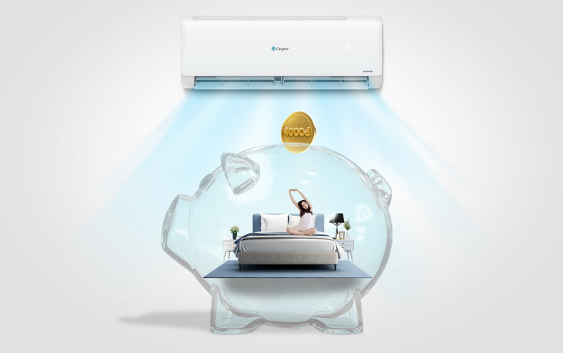 Máy Lạnh Casper tiết kiệm điện chỉ 4000 vnđ/đêm