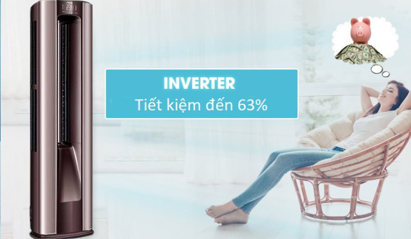 Máy Lạnh Tủ Đứng Aqua AQA-FCHV24P inverter tiết kiệm 63%