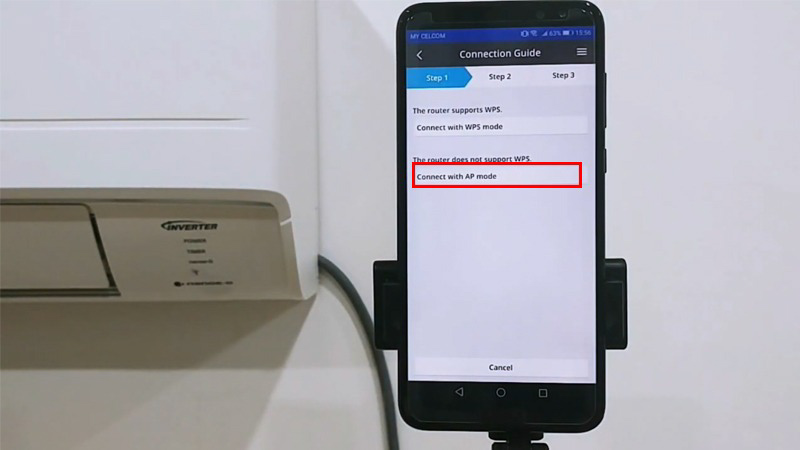 Chọn connect with AP mode