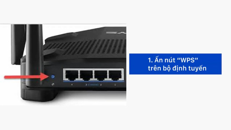 Ấn nút WPS trên thiết bị phát wifi