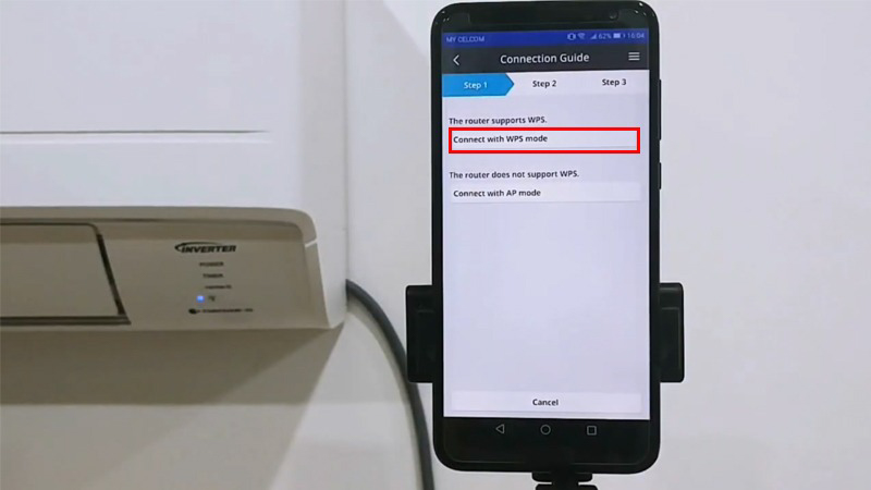 Chọn connect with WPS mode