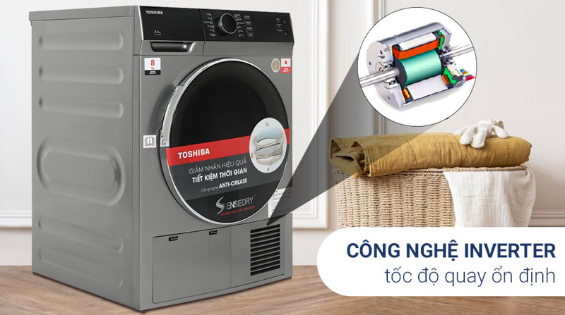 Máy Sấy Toshiba TD-K90MEV(SK) inverter tốc độ quay ổn định