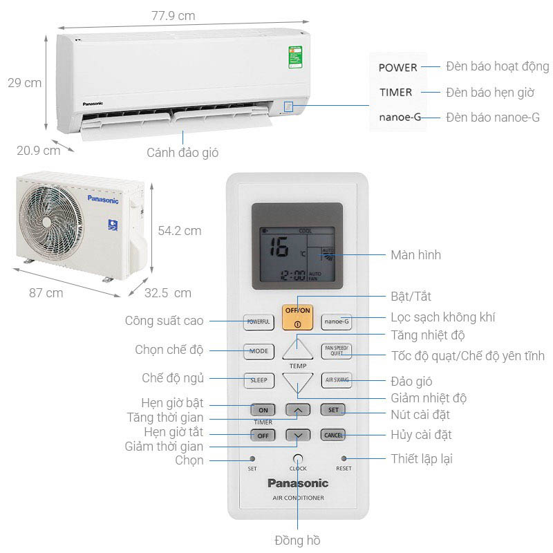 Máy lạnh Panasonic CUCS-N12ZKH-8 chính hãng nhật bản
