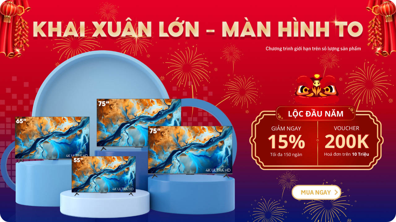 Banner chương trình khuyến mãi điện máy phúc ngọc anh tivi xiaomi