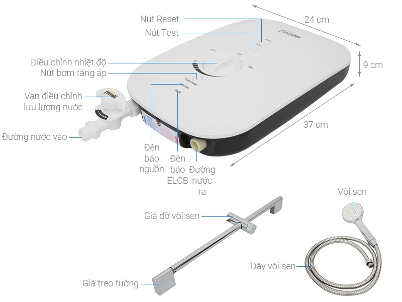 Mô tả máy nước nóng Ferroli Divo SSP