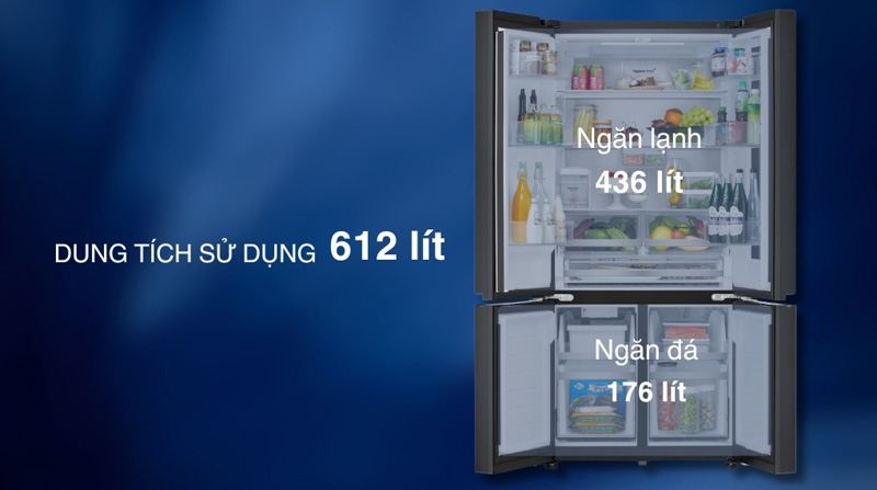 Dung tích sử dụng lên đến 612 lít