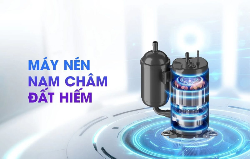 Máy nén nam châm đất hiếm giúp máy hoạt động bền bỉ
