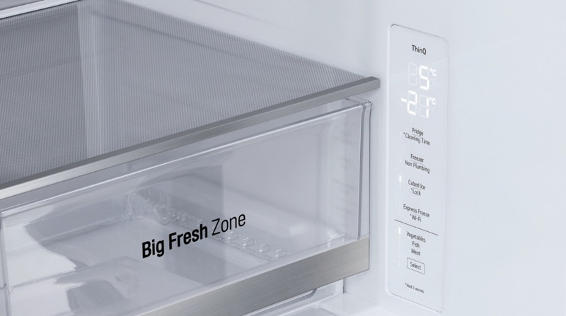 Bảng điều khiển bên trong tủ lạnh LG LFD61BLGAI