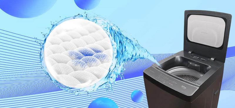Hệ thống thác nước thông minh 3 chiều giúp máy giặt Sharp ES-Y90HV-S dễ hoà tan bột giặt