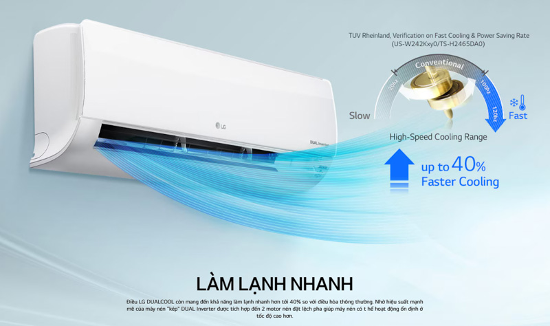 Máy Lạnh LG IEC18G1 làm mát tức thì nhờ hiệu suất mạnh mẽ