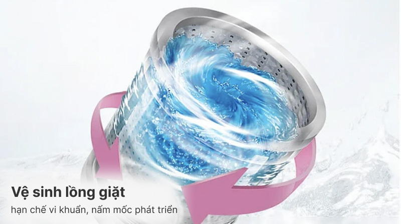 Chức năng vệ sinh lồng giặt định kỳ giúp hạn chế vi khuẩn