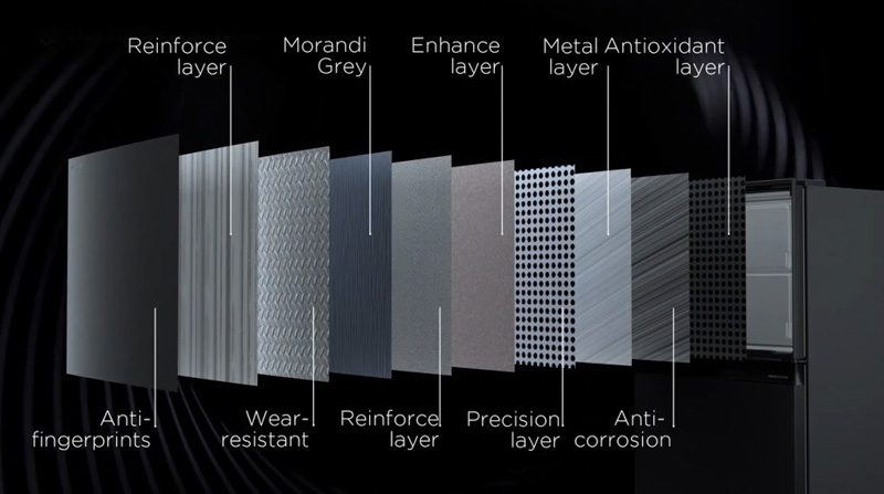 Chống bám vân tay được cấu tạo từ 10 lớp đặc biệt