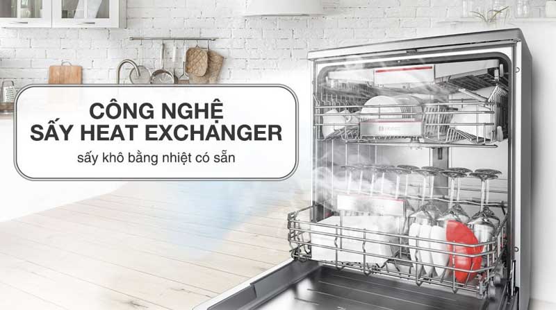 Máy rửa chén Bosch SMS4ECI26E sấy nhiệt Exchanger nhiệt độ cao