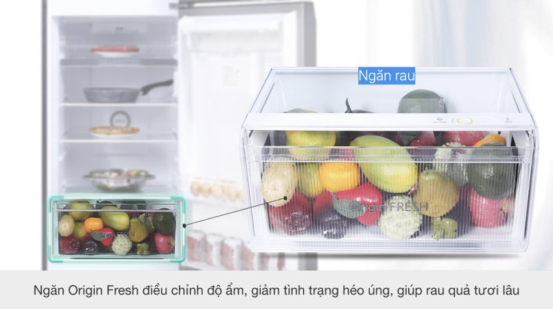 Ngăn Origin Fresh điều chỉnh độ ẩm giảm tình trạng héo úng