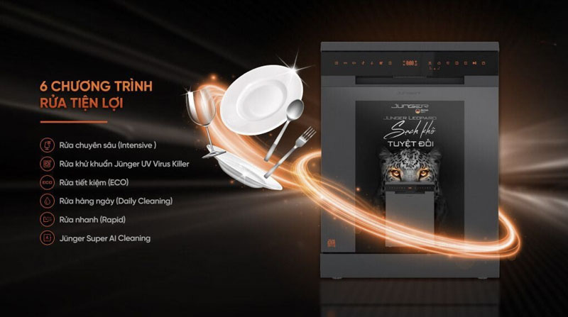 Chương trình rửa đa dạng và tiện lợi với 6 lựa chọn