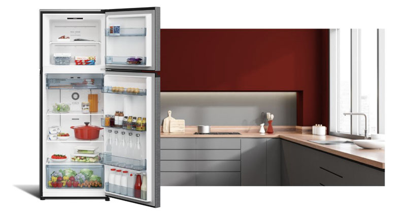 Thiết kế tủ lạnh Hitachi HRTN6408SUVN tinh tế phẳng hiện đại