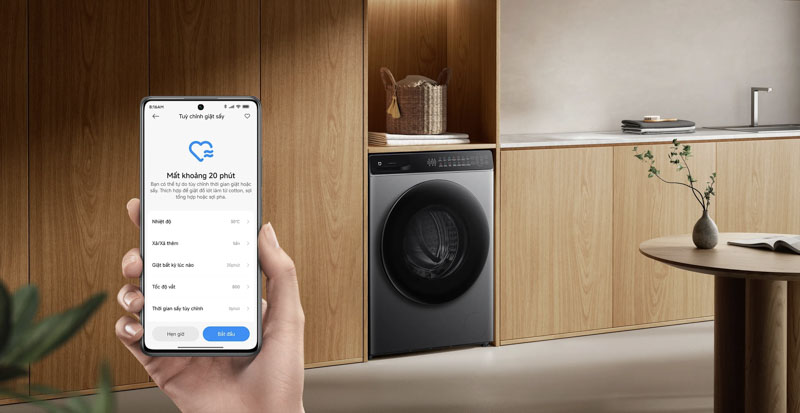 Điều khiển máy giặt từ xa thông qua ứng dụng Xiaomi Home