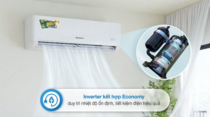 Máy Lạnh Nagakawa NIS-C09R2T62 Inverter 1.0 HP (1.0 Ngựa)